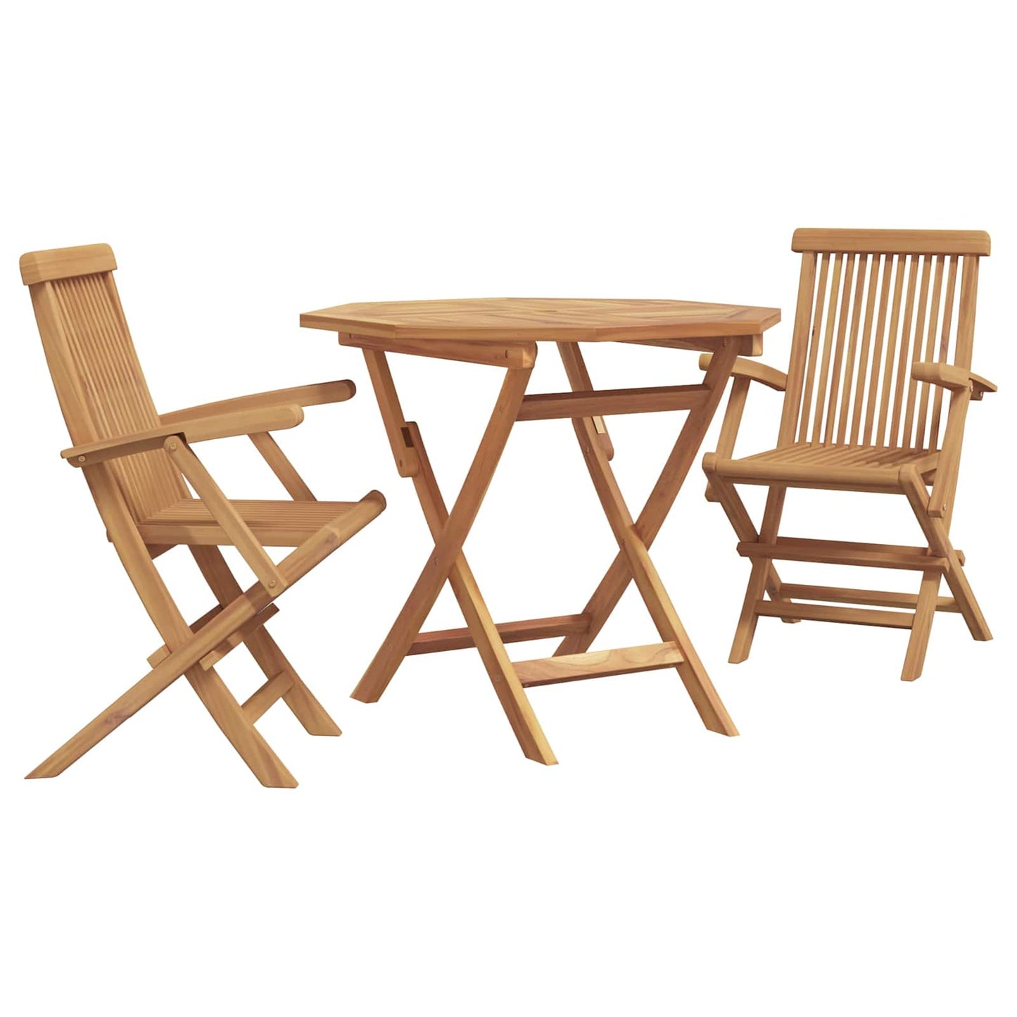 vidaXL Σέτ φαγητού για κήπο 3 pcs Καφέ Μασίφ ξύλο teak