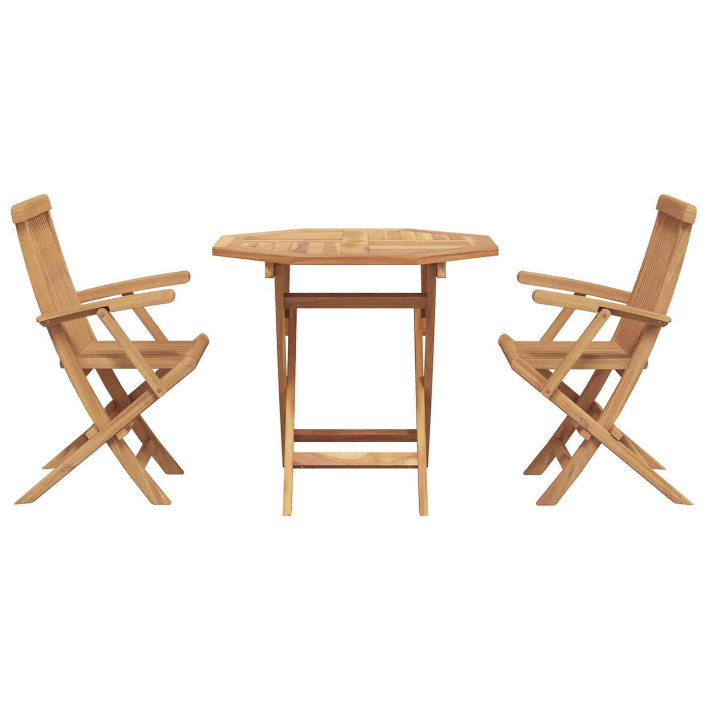vidaXL Σέτ φαγητού για κήπο 3 pcs Καφέ Μασίφ ξύλο teak