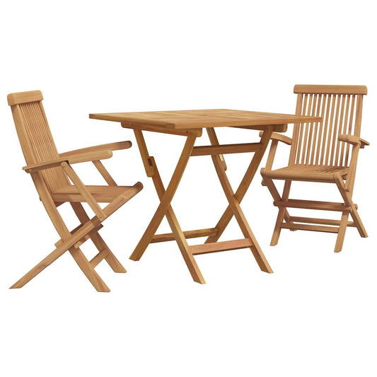 vidaXL Σέτ φαγητού για κήπο 3 pcs Καφέ Μασίφ ξύλο teak