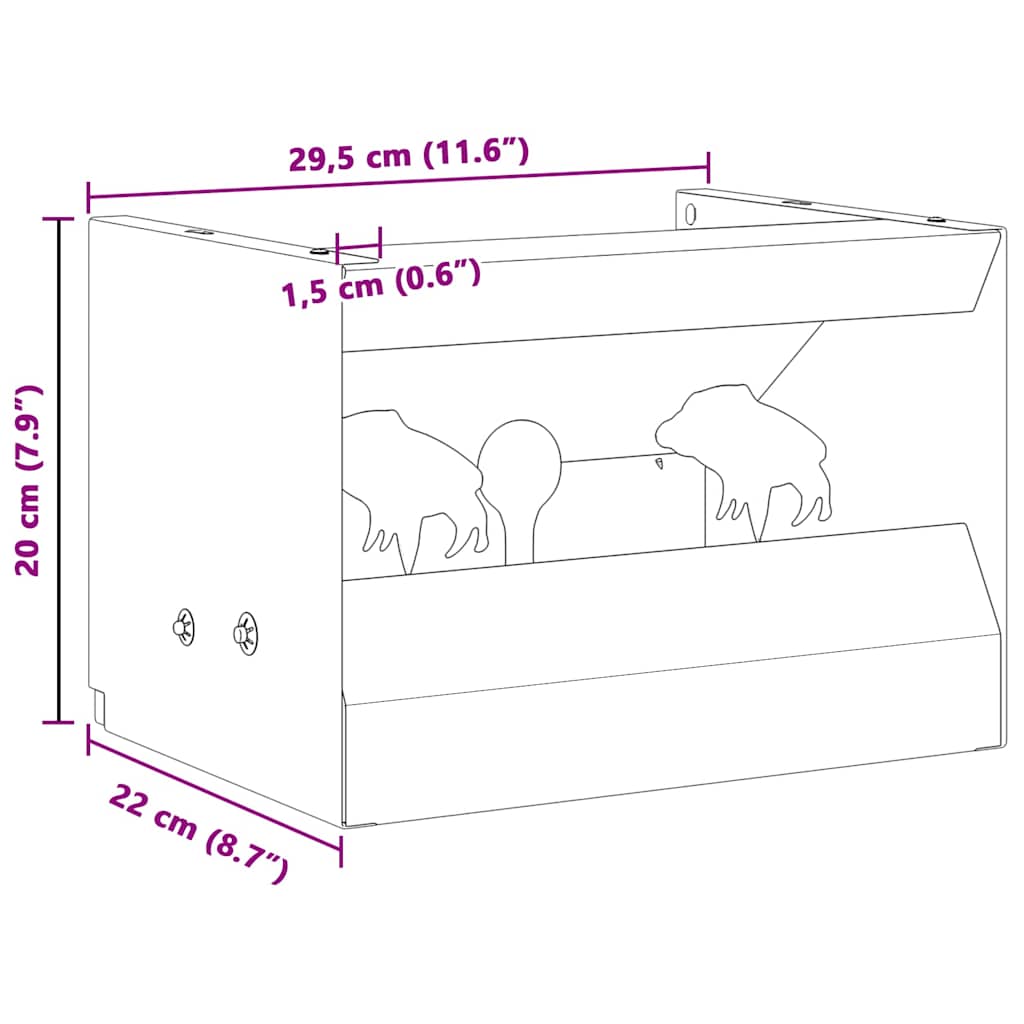 vidaXL Κουτί Παγίδας Σφαιρών Μαύρο 29 x 22 x 20 εκ Ατσάλι
