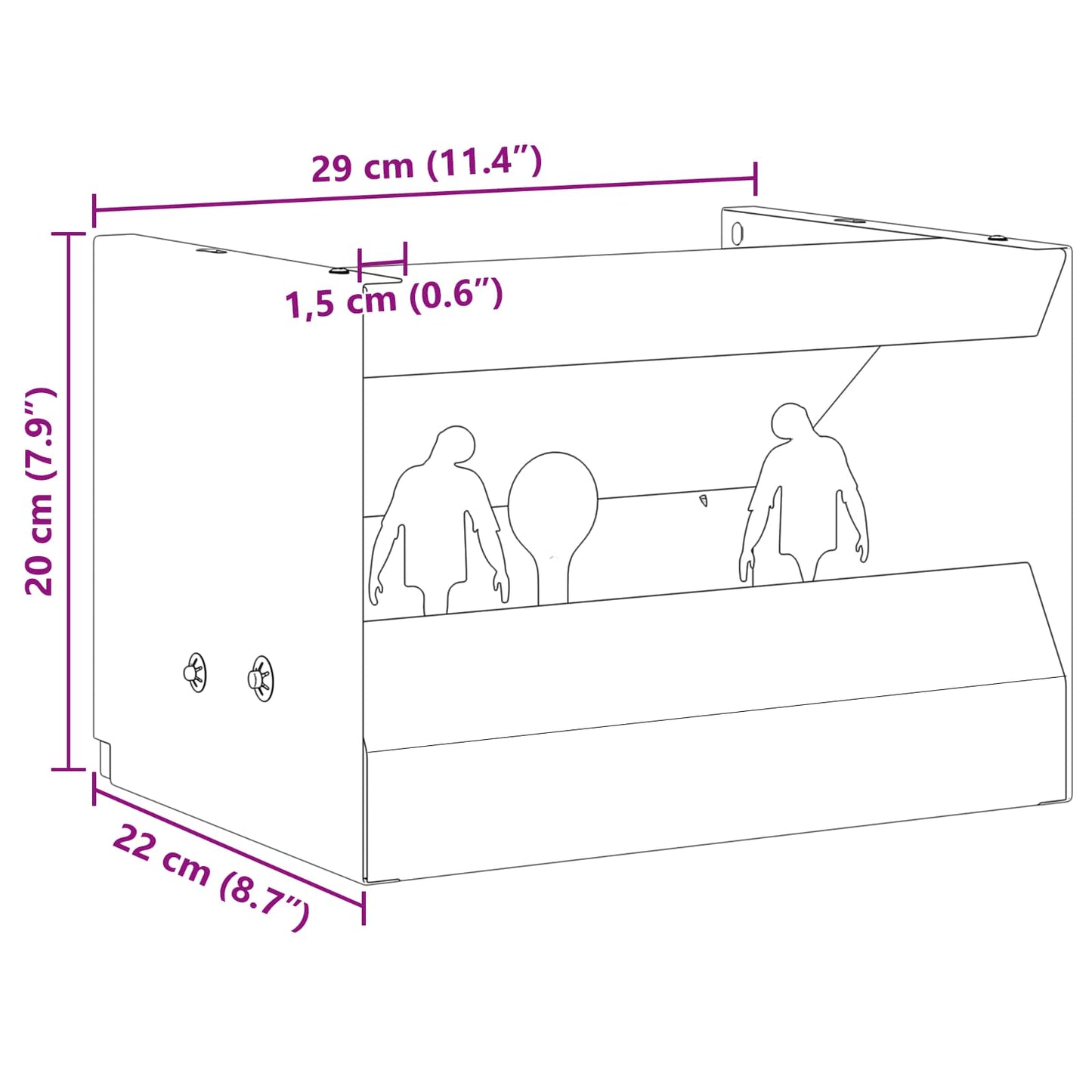 vidaXL Κουτί Παγίδας Σφαιρών Μαύρο 29 x 22 x 20 εκ Ατσάλι