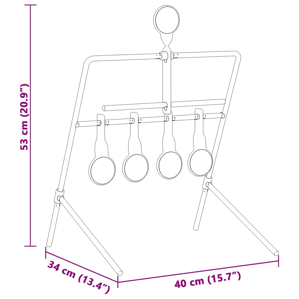 vidaXL Στόχος επαναφοράς Μαύρο 40 x 34 x 53 εκ. Ατσάλι