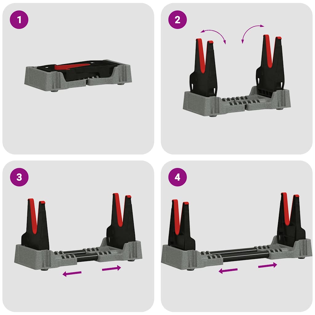 vidaXL Βάση στήριξης όπλου Γκρι 46 x 14 x 19.5 εκ. Πλαστικό