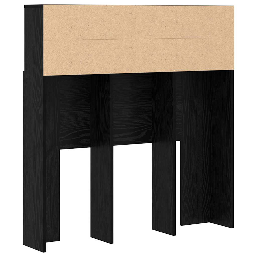 vidaXL Κρεβάτι με Κεφαλάρι με ράφι Μαύρη Οξυά 100 x 19 x 103,5 cm