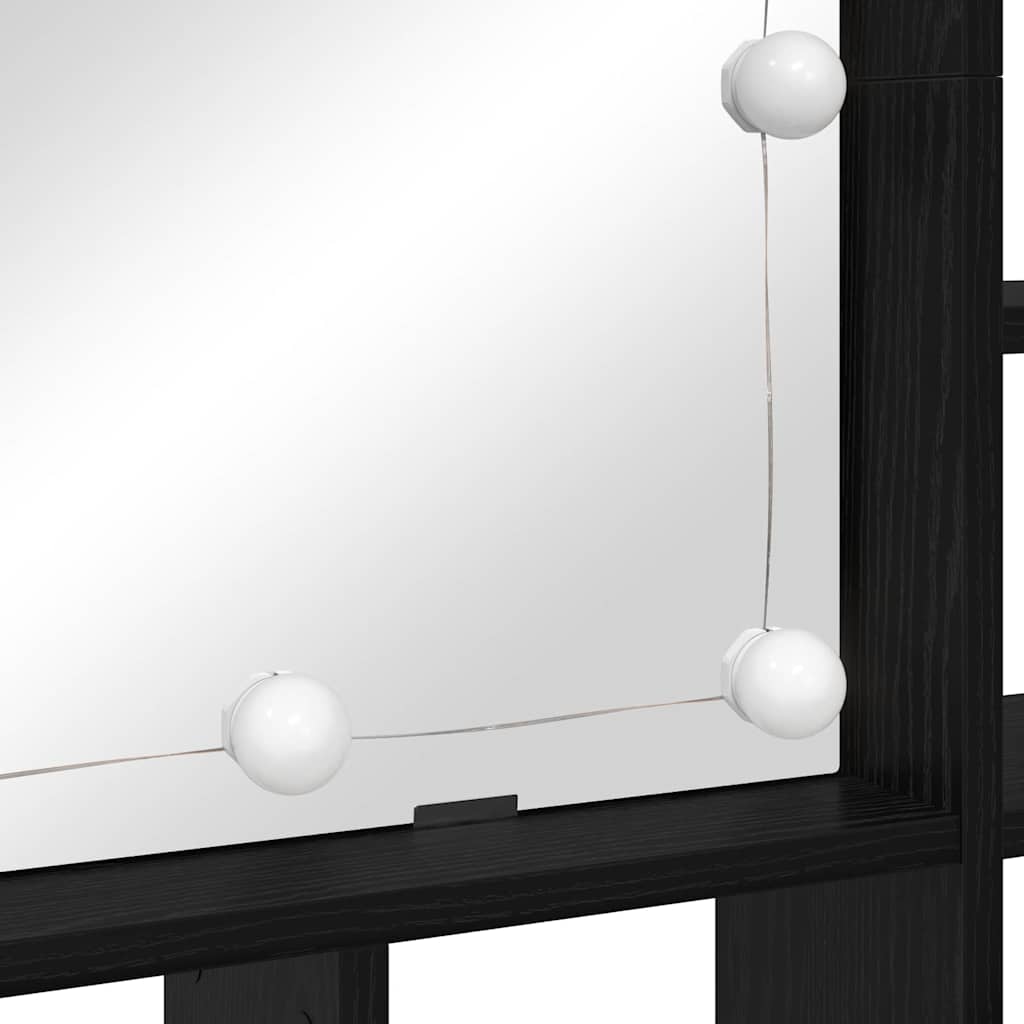 vidaXL Ντουλάπα Καθρέφτη με ράφι Μαύρη Οξυά 91 x 15 x 76,5 εκ.