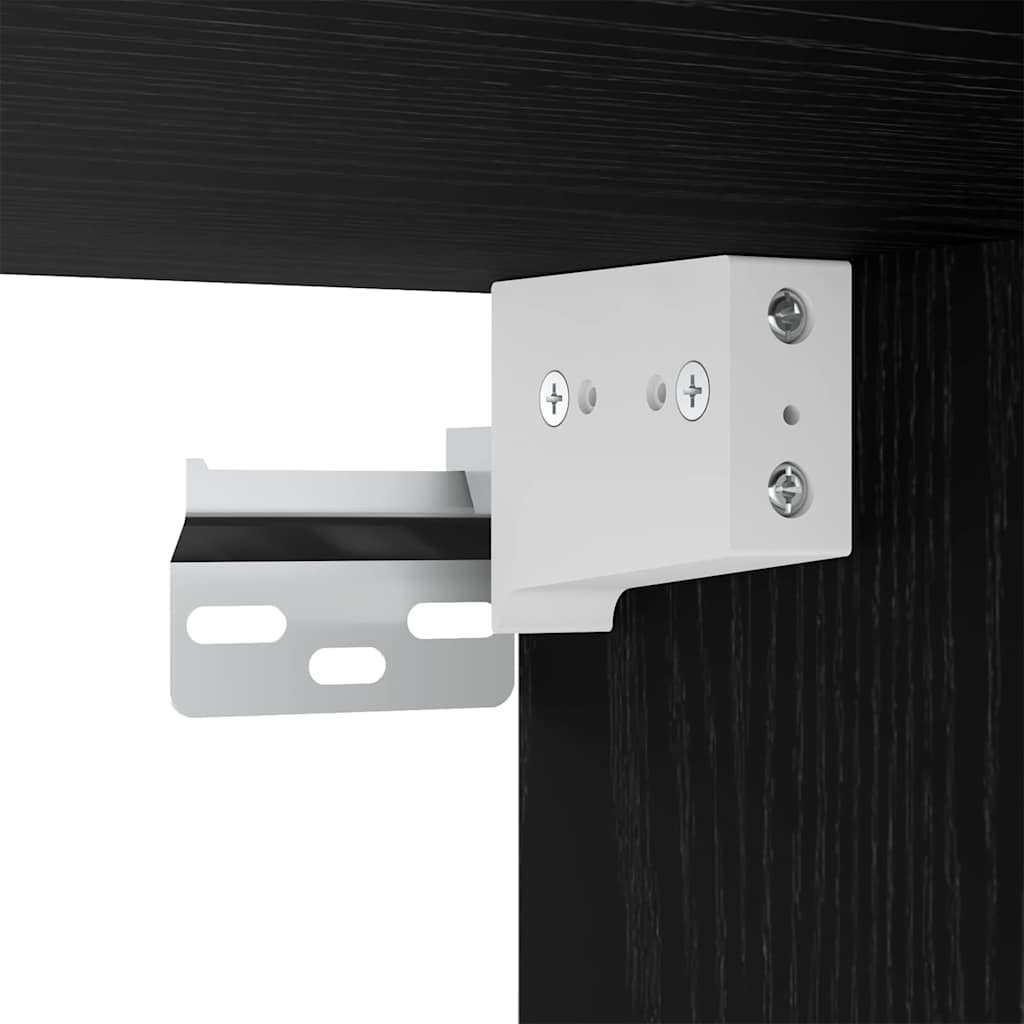 vidaXL Ντουλάπα Καθρέφτη με ράφι Μαύρη Οξυά 91 x 15 x 76,5 εκ.