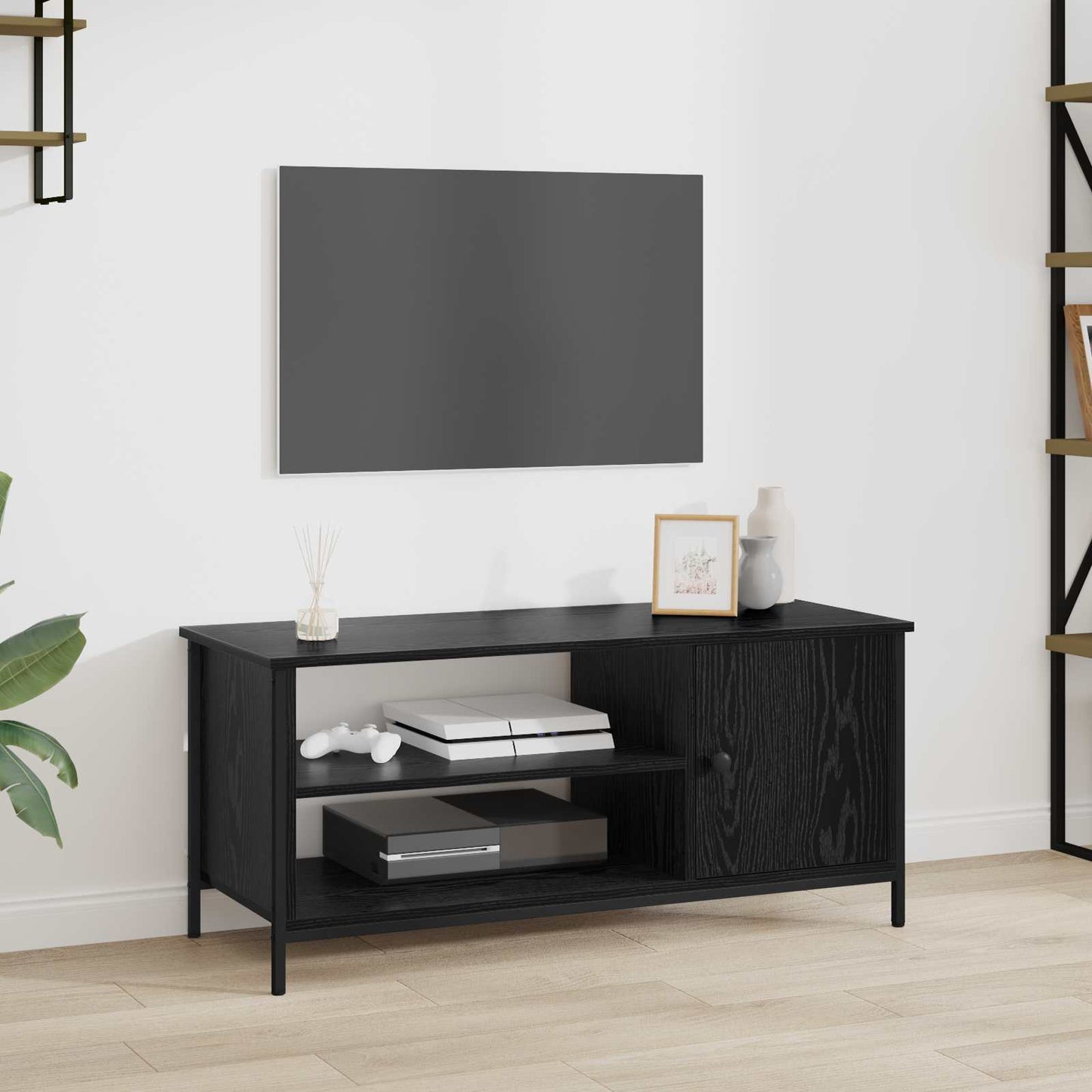 vidaXL Ντουλάπι TV 100 x 40 x 45 cm Μαύρη Οξυά Επεξεργασμένο Ξύλο