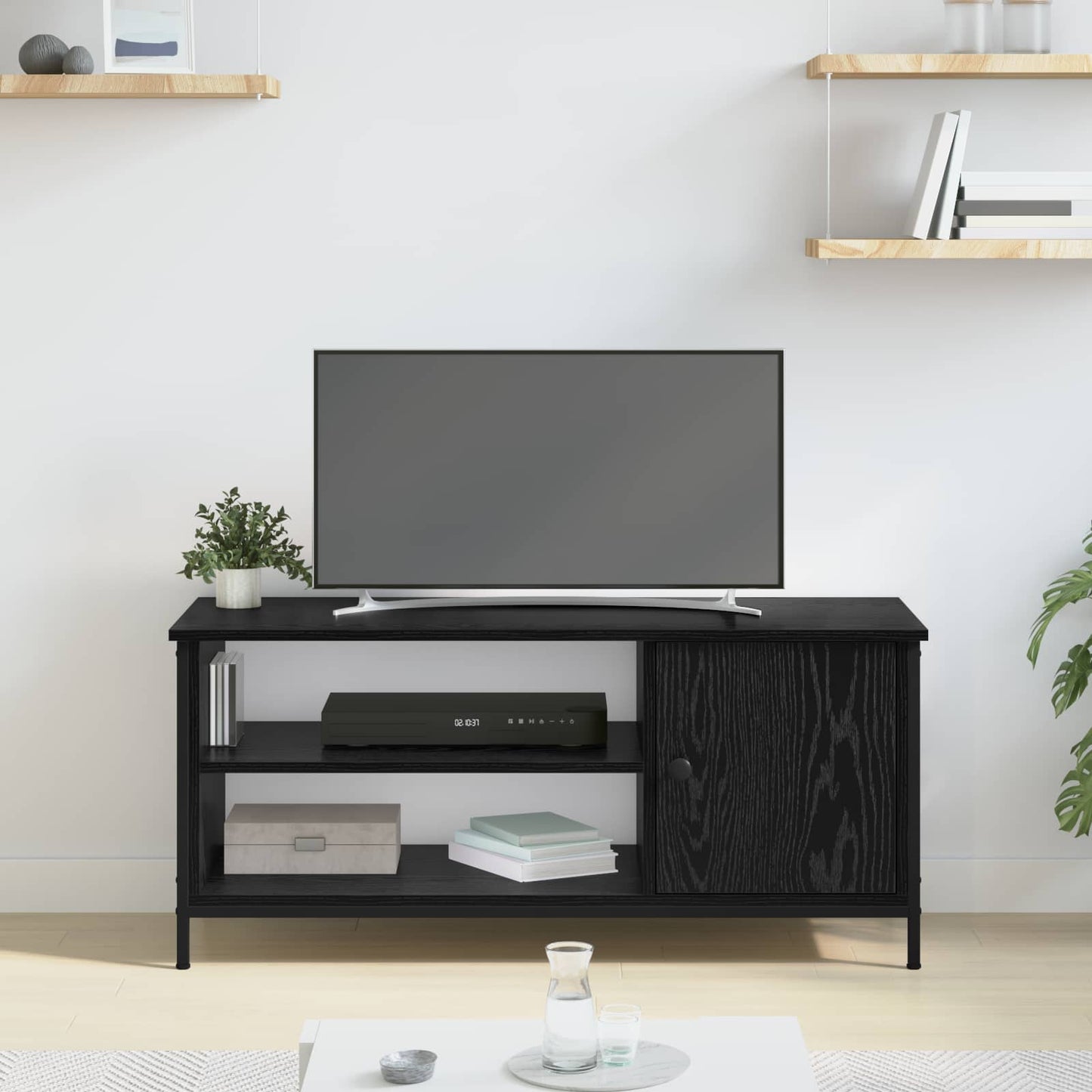 vidaXL Ντουλάπι TV 100 x 40 x 45 cm Μαύρη Οξυά Επεξεργασμένο Ξύλο