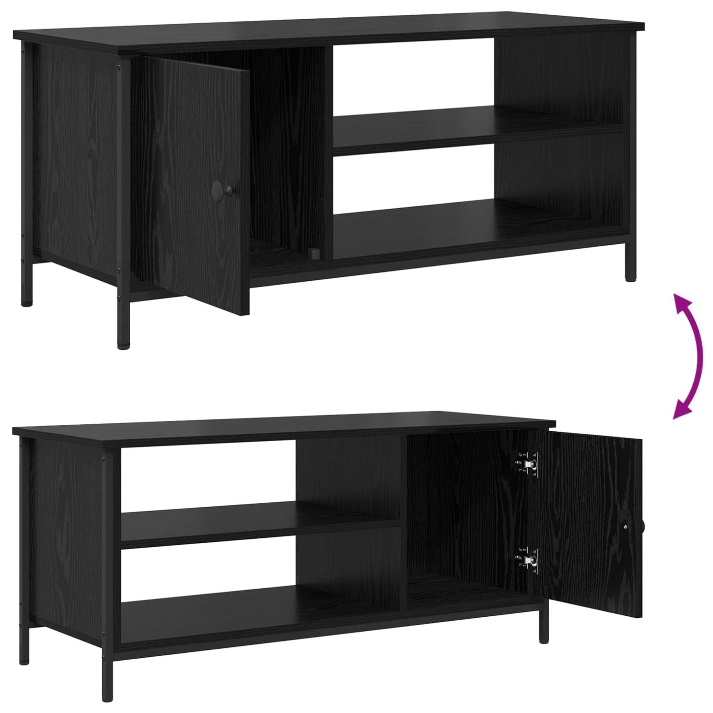 vidaXL Ντουλάπι TV 100 x 40 x 45 cm Μαύρη Οξυά Επεξεργασμένο Ξύλο