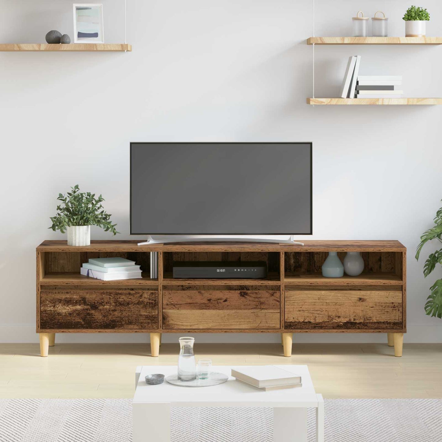 vidaXL Ντουλάπι TV 150 x 30 x 45 εκ Παλιό Ξύλο Επεξεργασμένο Ξύλο