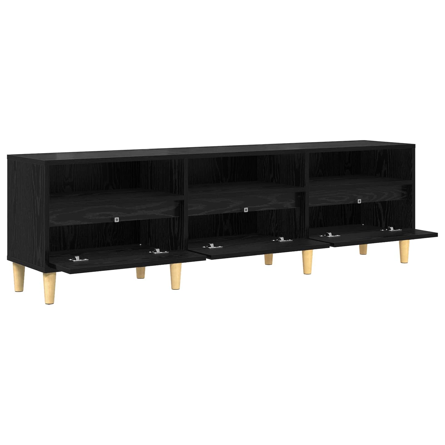 vidaXL Ντουλάπι TV 150 x 30 x 45 εκ Μαύρη Οξυά Επεξεργασμένο Ξύλο