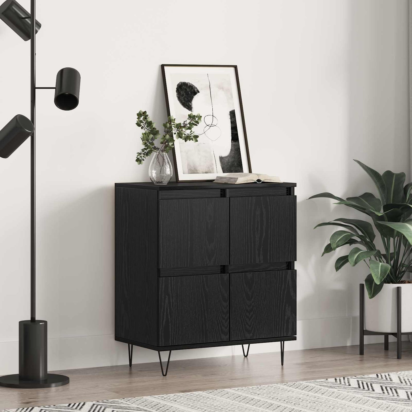 vidaXL Πλαϊνό γραφείο Μαύρη Οξυά 60 x 35 x 70 cm