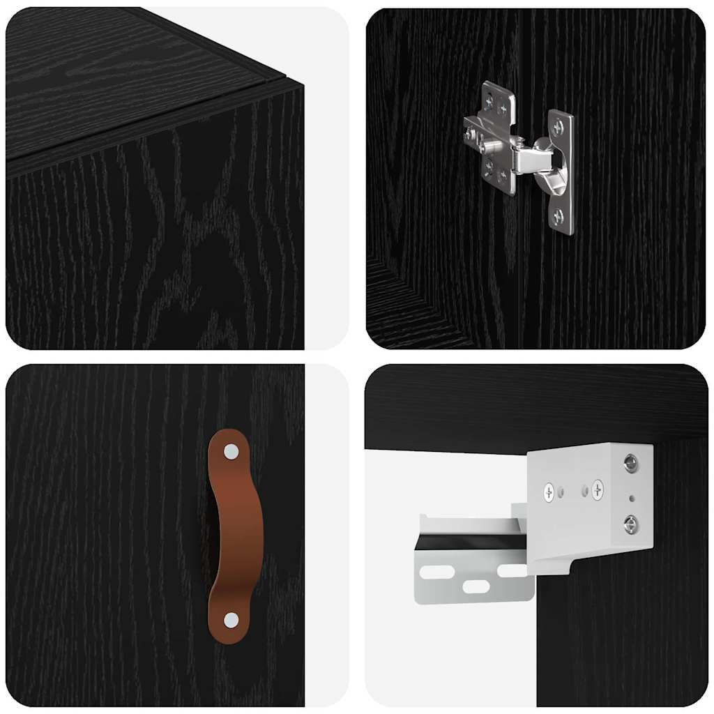 vidaXL Ντουλάπα Τοίχου Επιτοίχιο Μαύρη Οξυά 69,5 x 34 x 90 εκ.