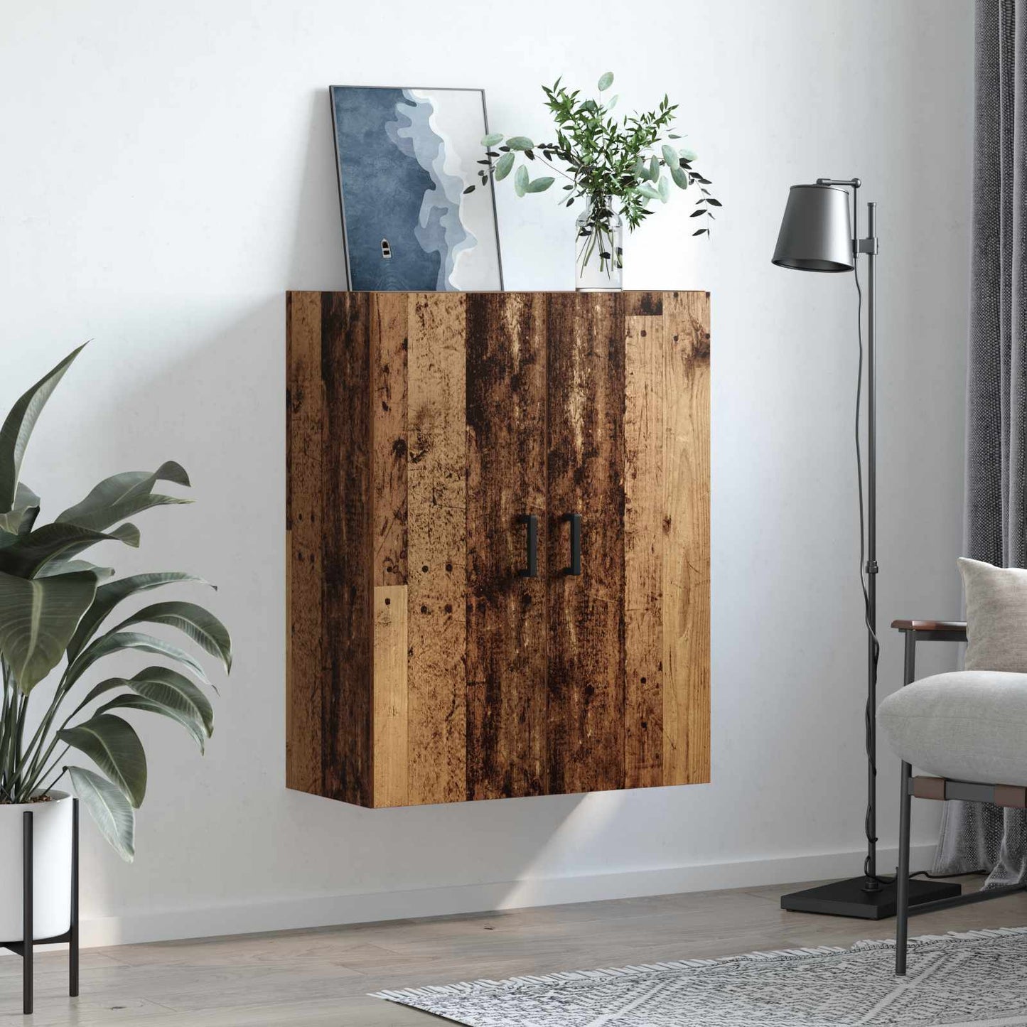 vidaXL Ντουλάπα Τοίχου Επιτοίχιο Παλιό ξύλο 69,5 x 34 x 90 εκ.