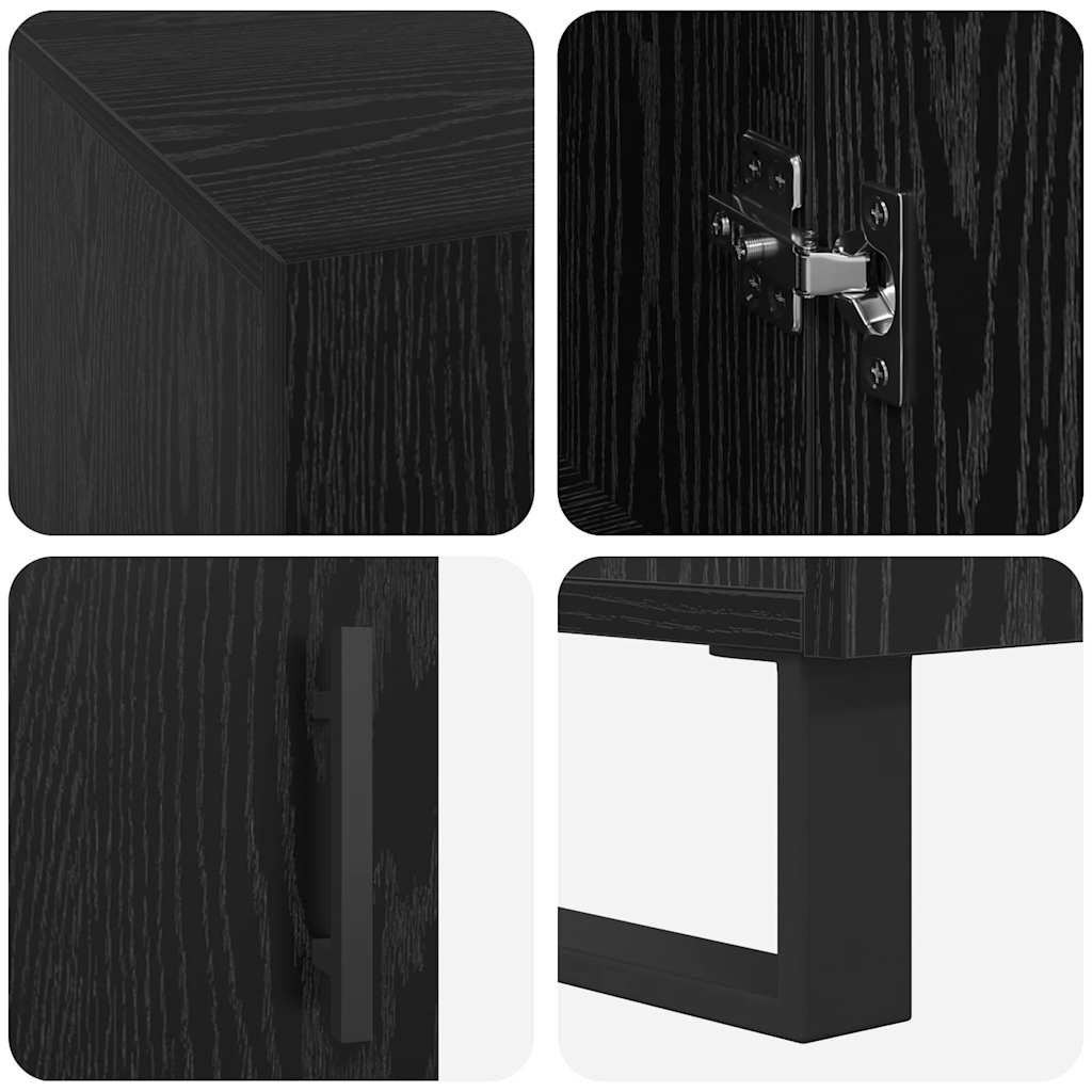 vidaXL Γραφείο με ράφι Μαύρη δρυς 140 x 50 x 75 εκ. Επεξεργασμένο ξύλο