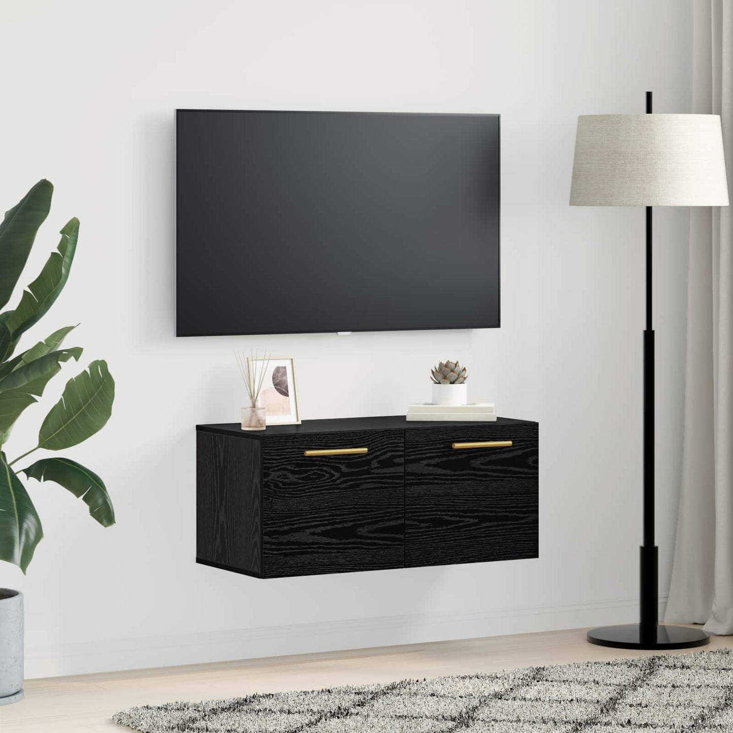 vidaXL Ντουλάπα Τοίχου 80 x 36.5 x 35 cm Επεξεργασμένο Ξύλο Μαύρη δρυς