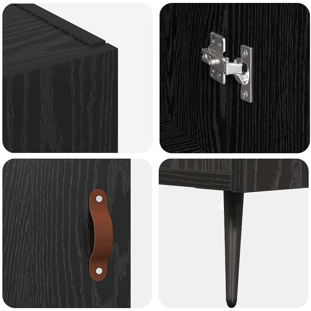 vidaXL Πλαϊνό γραφείο Μαύρη Οξυά 89,5 x 34 x 80 εκ. Επεξεργασμένο ξύλο