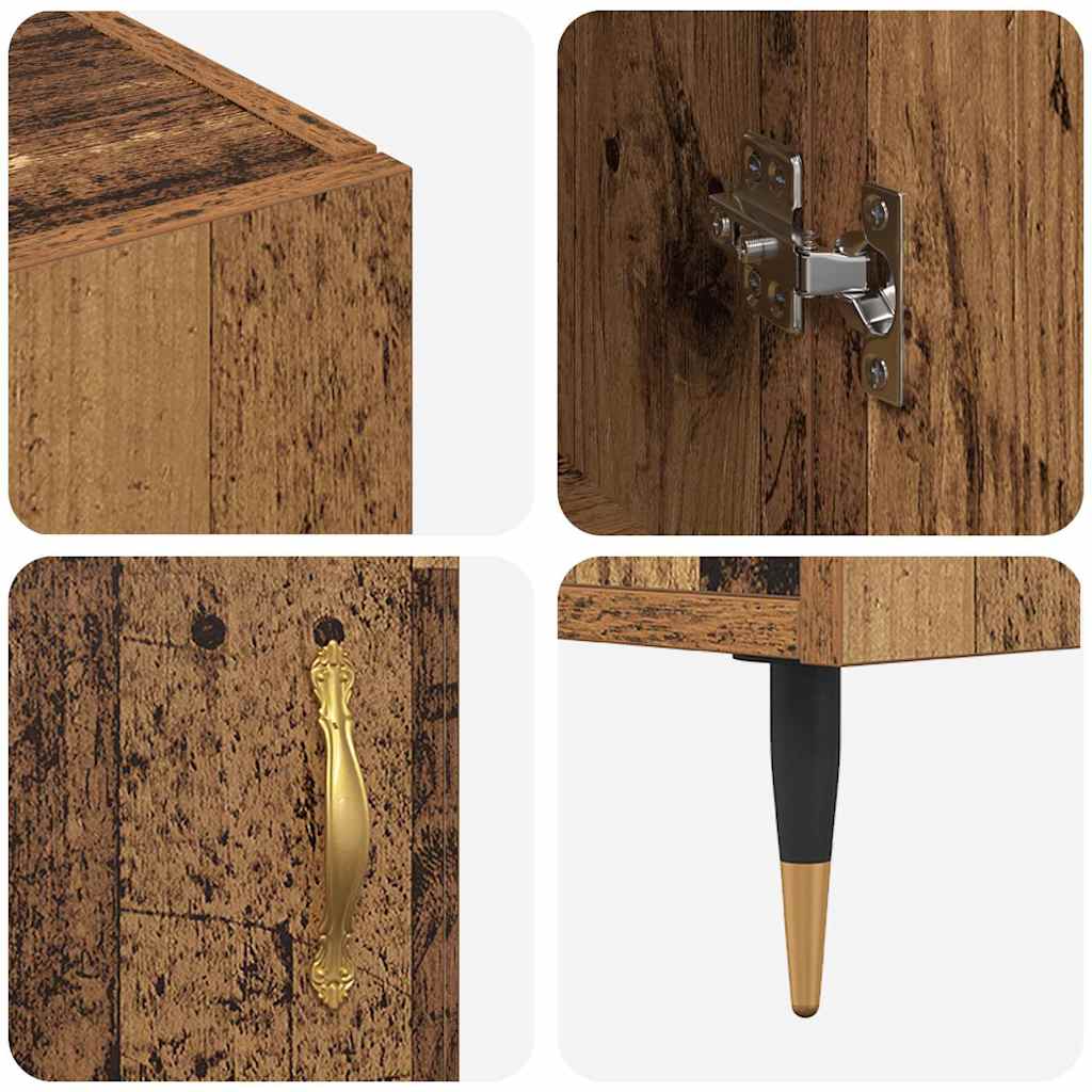 vidaXL Πλαϊνό γραφείο Παλιό ξύλο 90 x 34 x 80 εκ. Επεξεργασμένο ξύλο