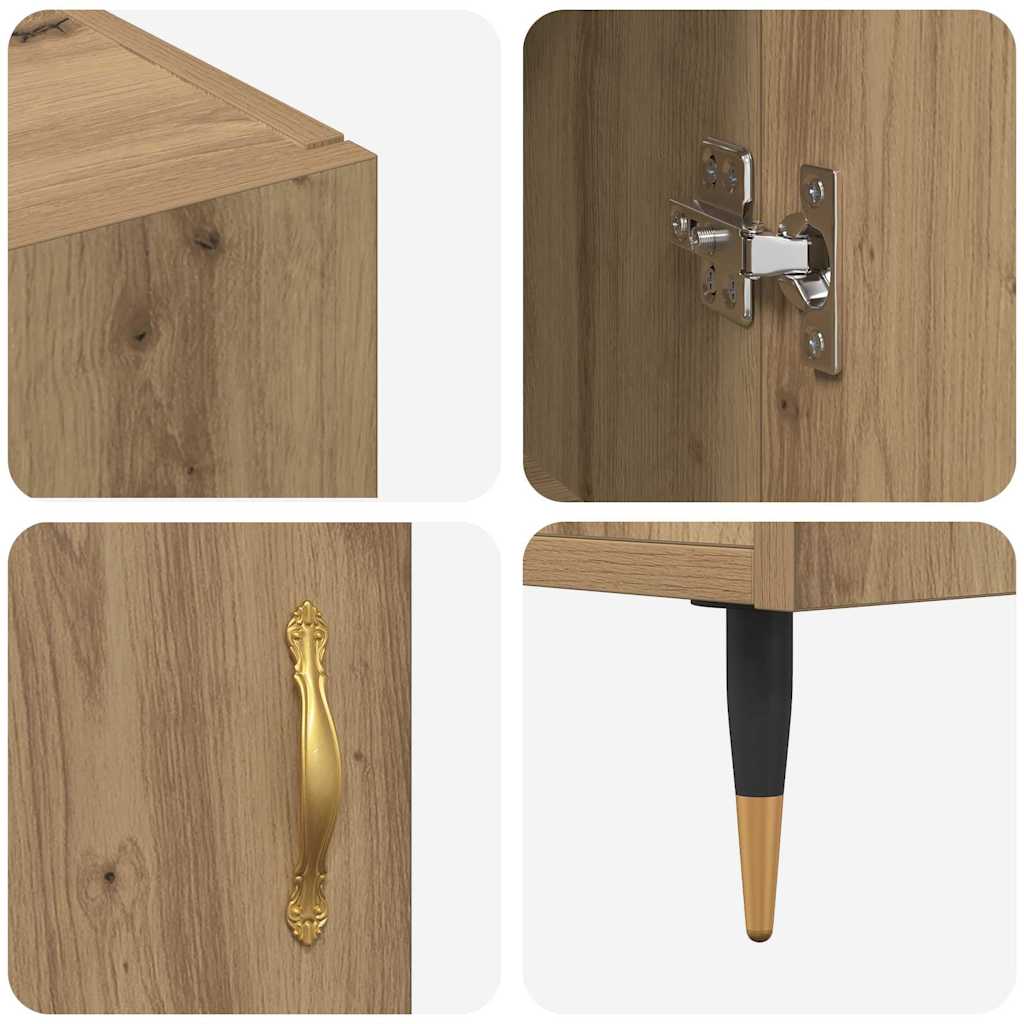 vidaXL Πλαϊνό γραφείο Artisan Oak 90 x 34 x 80 εκ. Επεξεργασμένο ξύλο