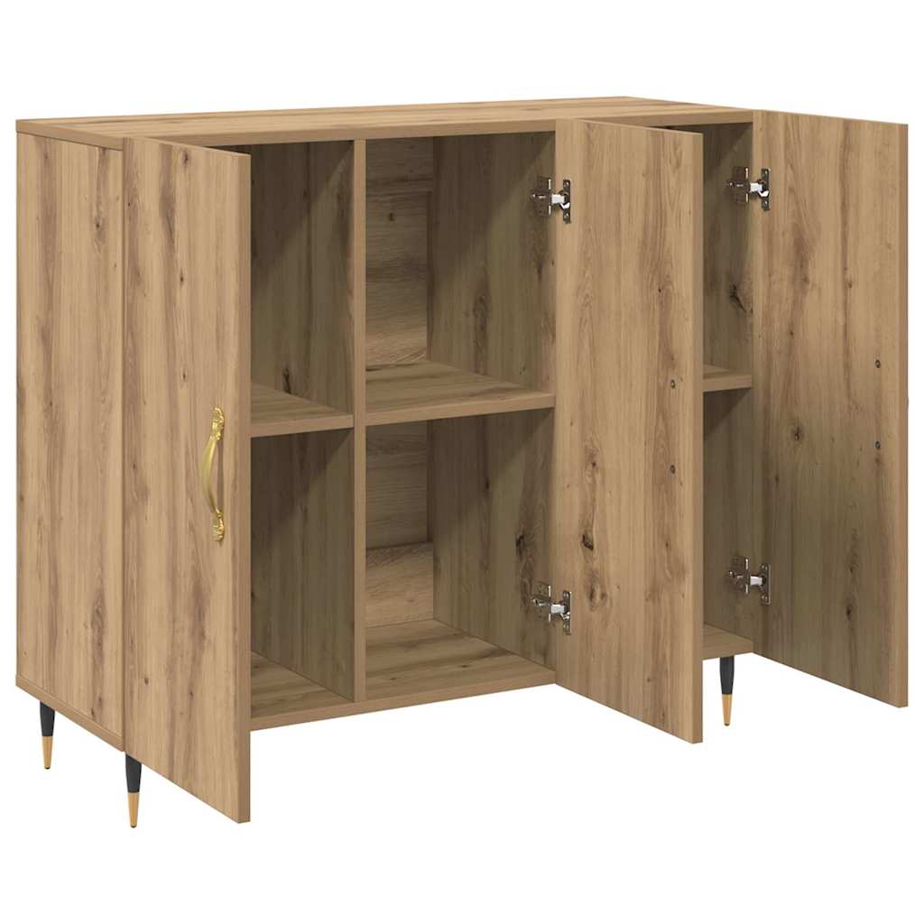 vidaXL Πλαϊνό γραφείο Artisan Oak 90 x 34 x 80 εκ. Επεξεργασμένο ξύλο