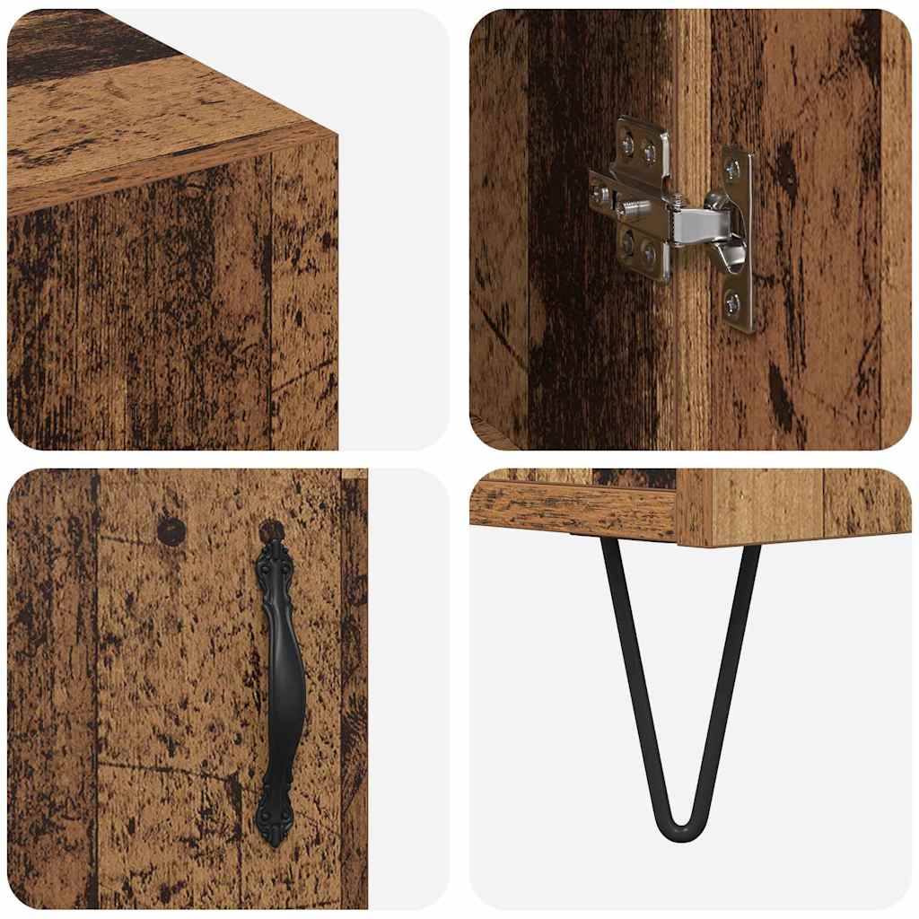 vidaXL Πλαϊνό γραφείο Παλιό ξύλο 90 x 32,5 x 80 εκ Επεξεργασμένο ξύλο