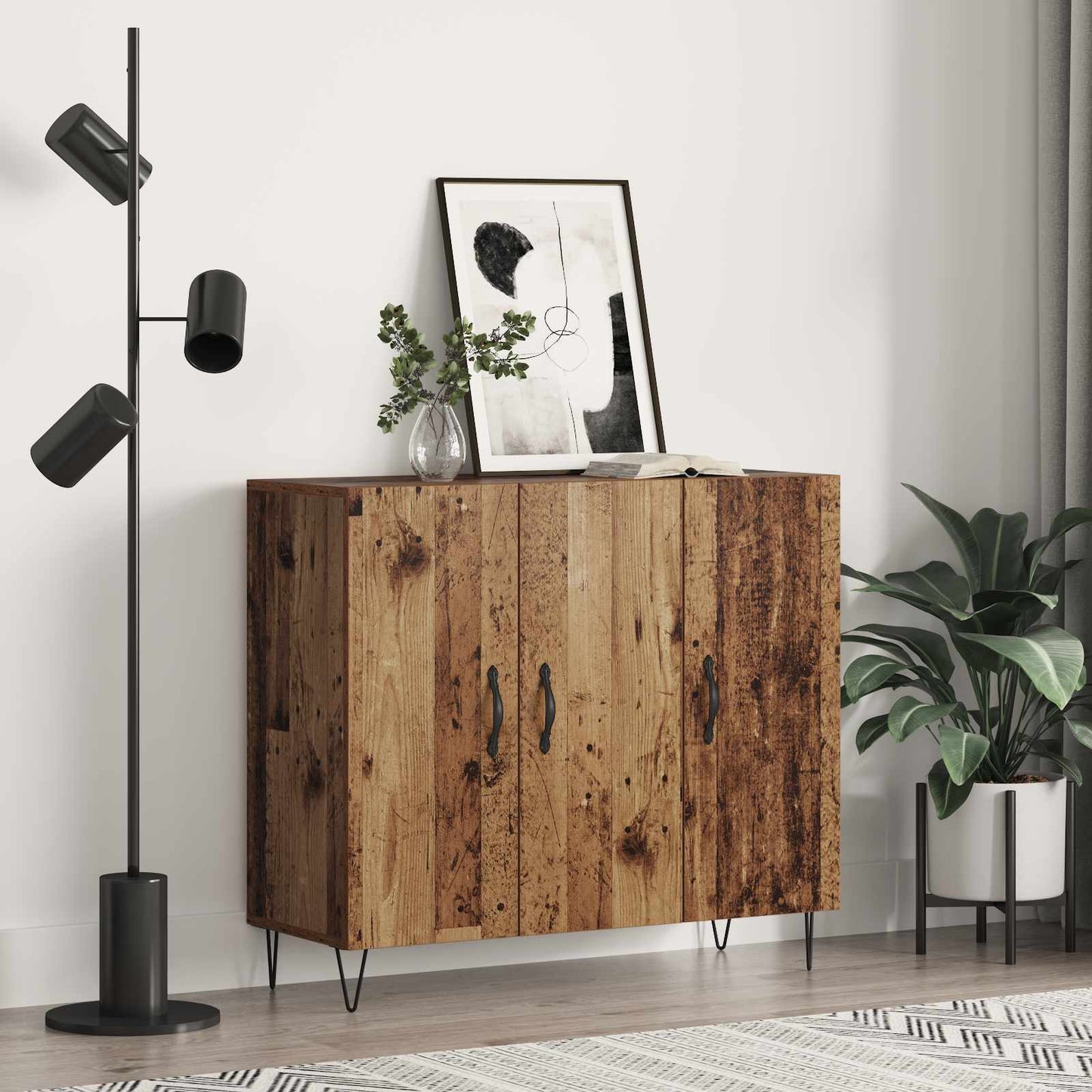 vidaXL Πλαϊνό γραφείο Παλιό ξύλο 90 x 32,5 x 80 εκ Επεξεργασμένο ξύλο