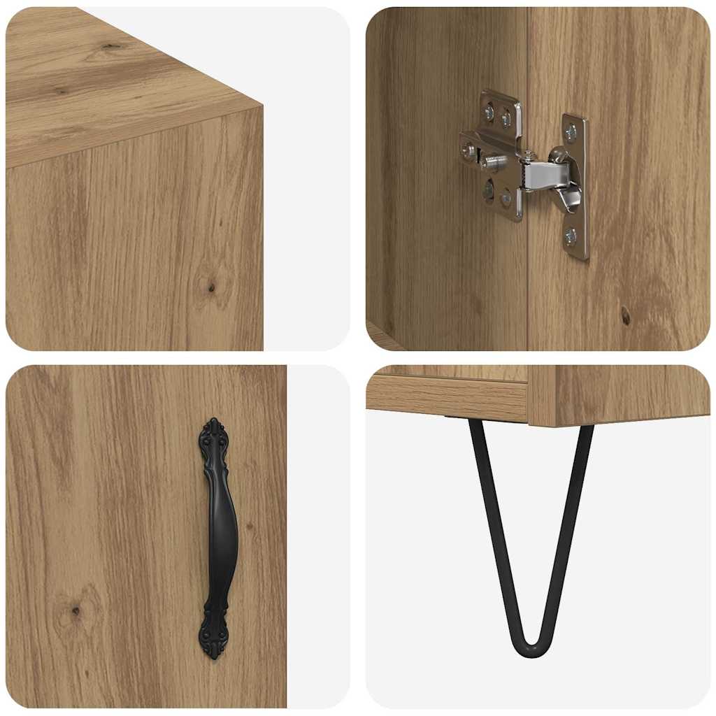 vidaXL Πλαϊνό γραφείο Artisan Oak 90 x 32,5 x 80 εκ Επεξεργασμένο ξύλο