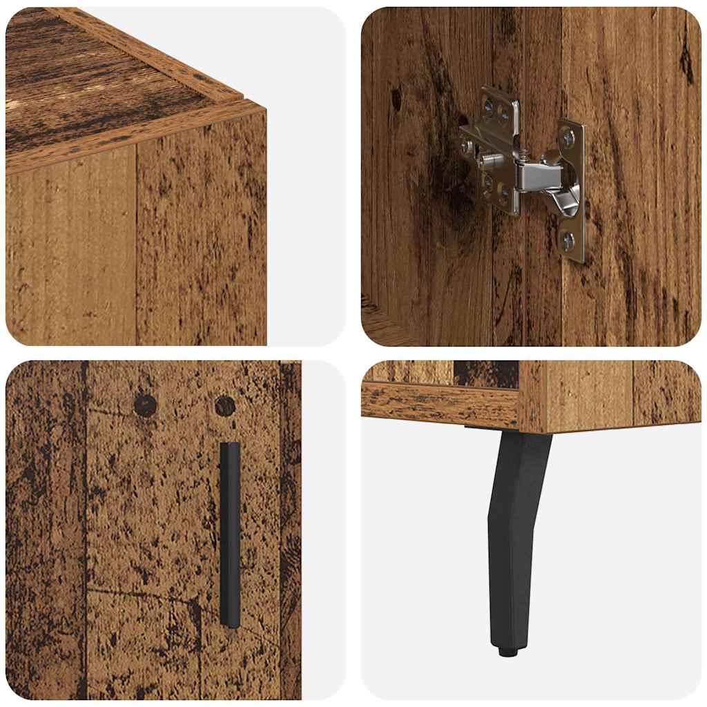 vidaXL Πλαϊνό γραφείο Παλιό ξύλο 90 x 34 x 80 εκ. Επεξεργασμένο ξύλο