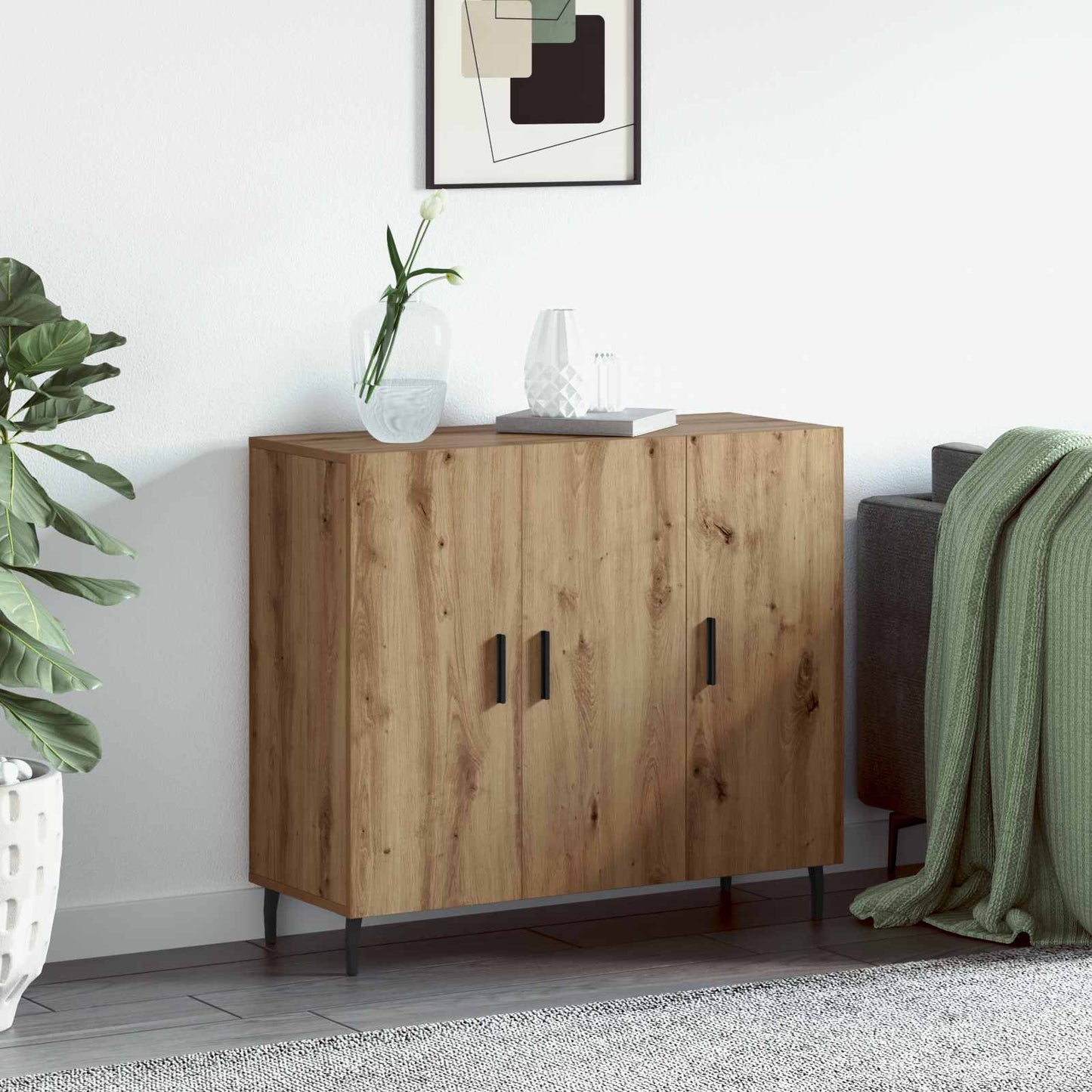 vidaXL Πλαϊνό γραφείο Artisan Oak 90 x 34 x 80 εκ. Επεξεργασμένο ξύλο