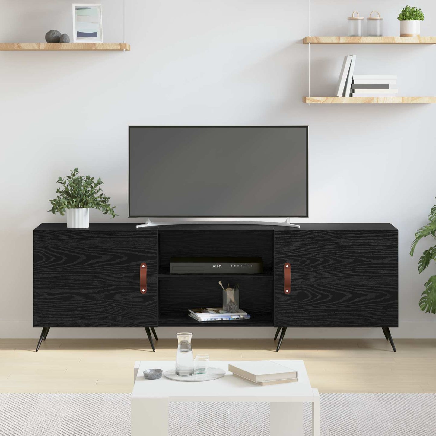 vidaXL Ντουλάπι TV 150 x 30 x 50 cm Μαύρη δρυς Επεξεργασμένο ξύλο