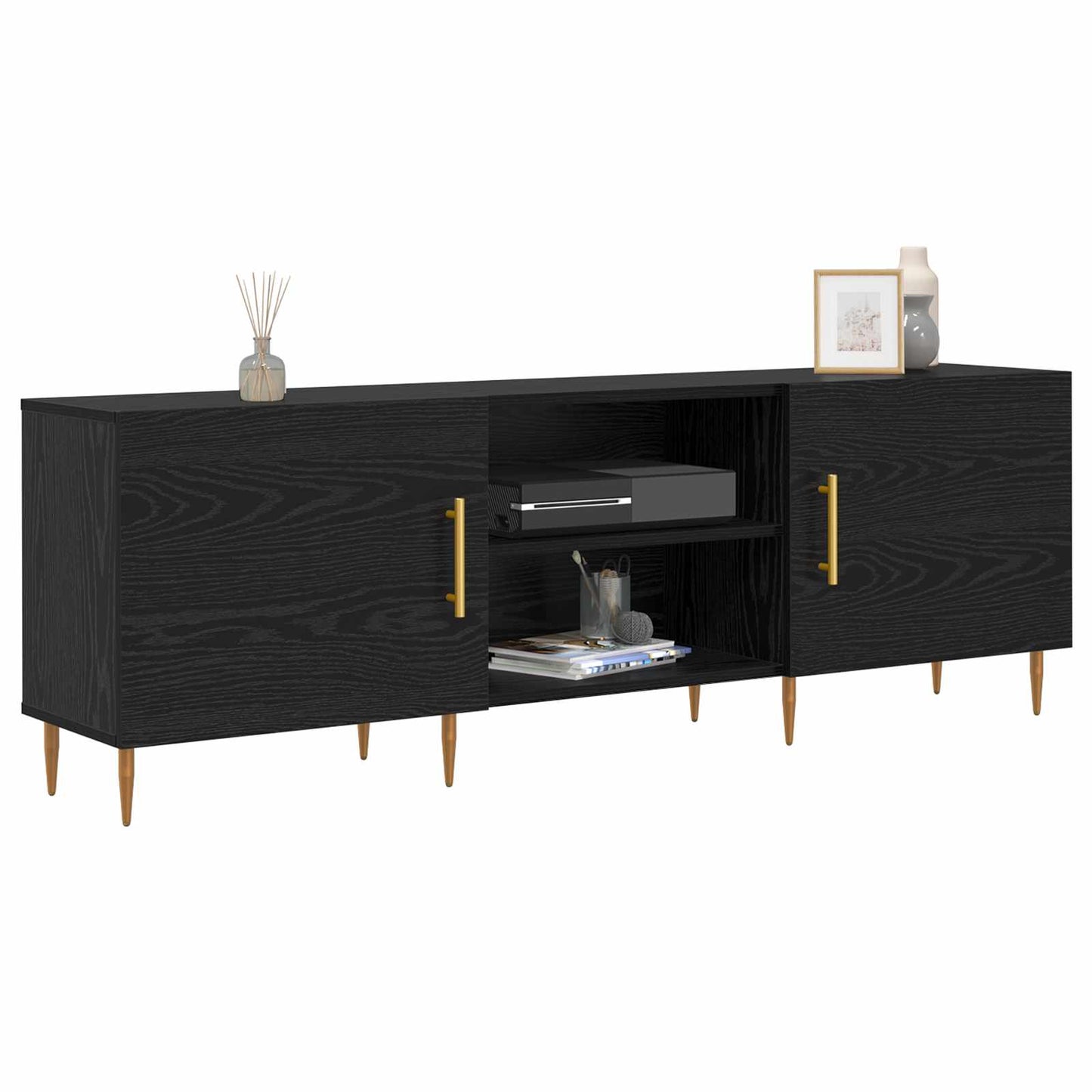 vidaXL Ντουλάπι TV 150 x 30 x 50 cm Μαύρη δρυς Επεξεργασμένο ξύλο