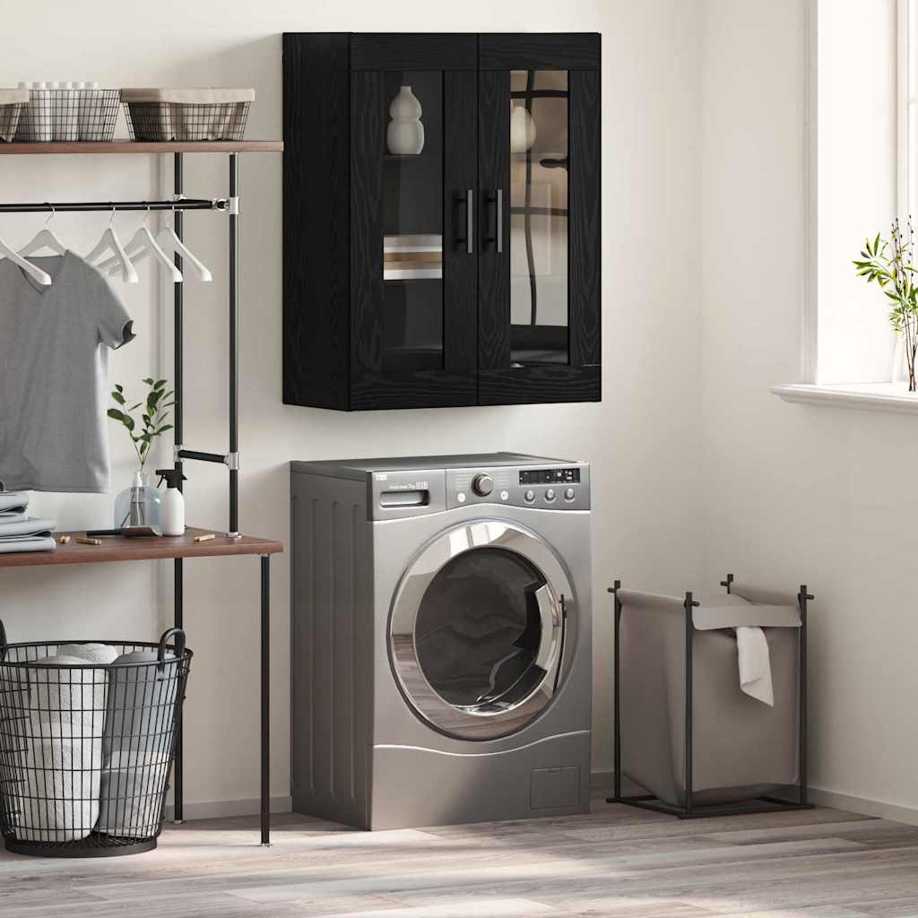 vidaXL Επιτοίχιο ντουλάπι Επιτοίχιο Μαύρη δρυς 69.5 x 34 x 90 εκ.