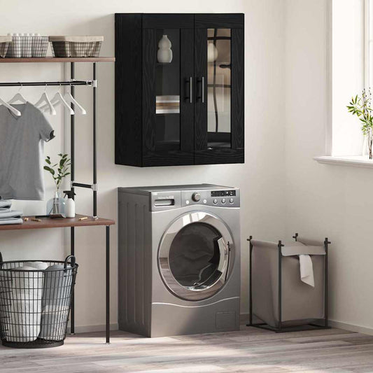 vidaXL Επιτοίχιο ντουλάπι Επιτοίχιο Μαύρη δρυς 69.5 x 34 x 90 εκ.