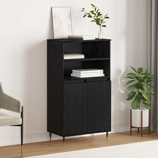 vidaXL Highboard Μαύρο 60 x 36 x 110 εκ. Επεξεργασμένο ξύλο