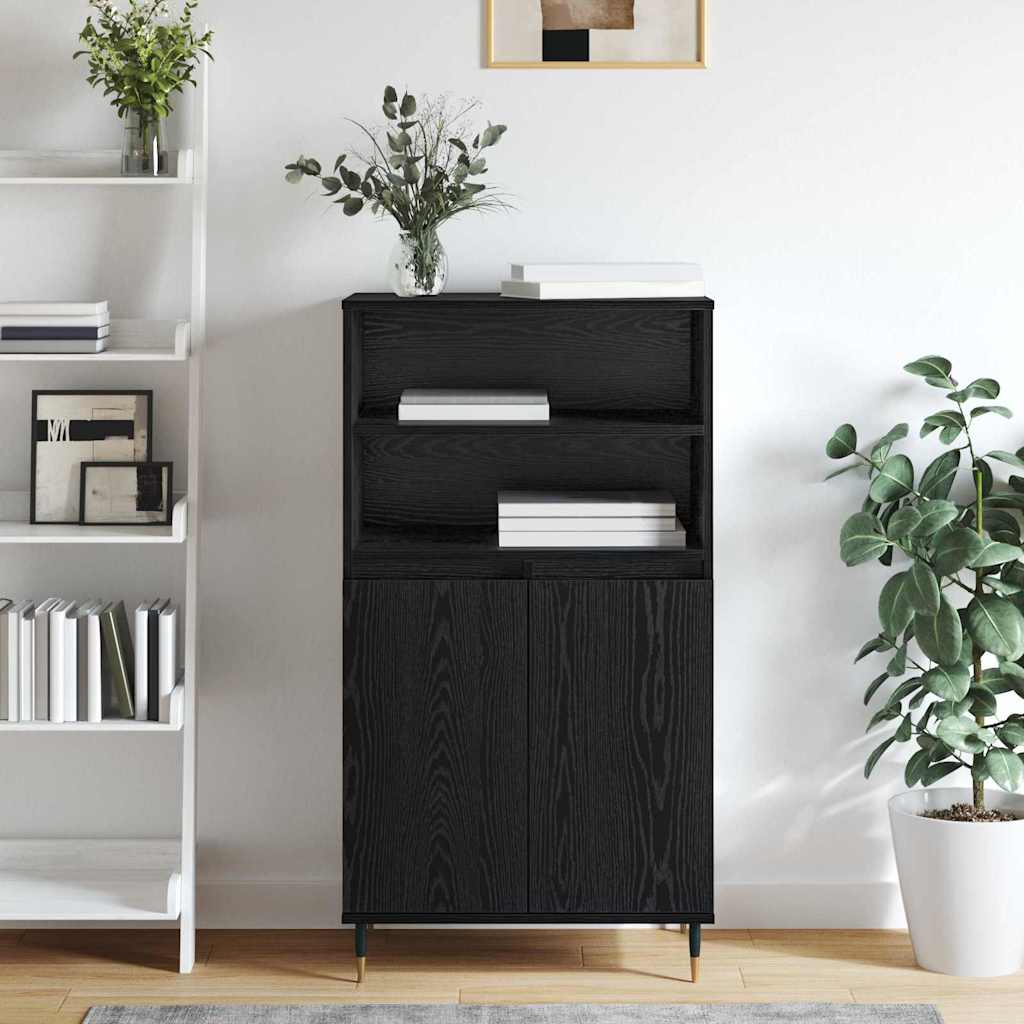 vidaXL Highboard Μαύρο 60 x 36 x 110 εκ. Επεξεργασμένο ξύλο