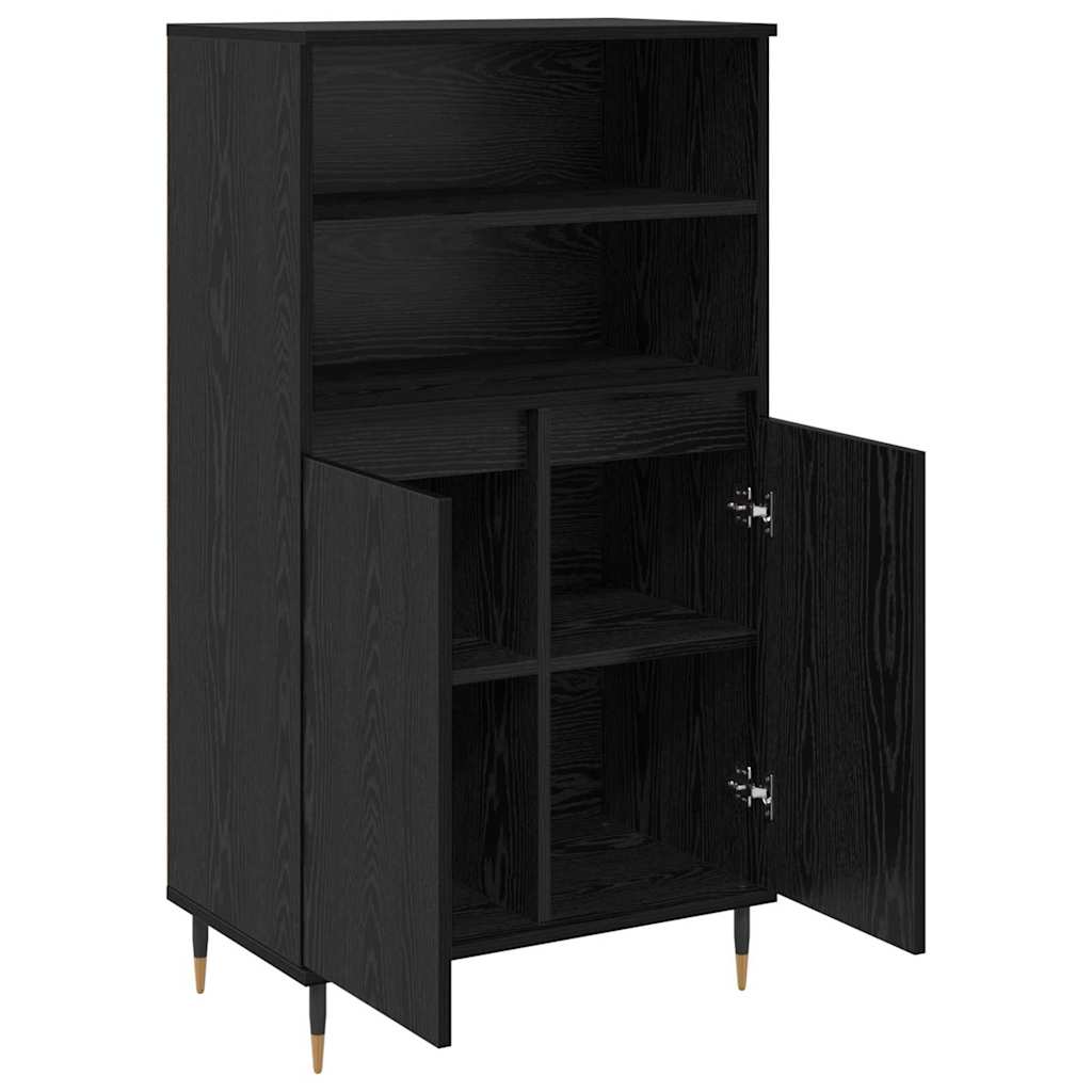 vidaXL Highboard Μαύρο 60 x 36 x 110 εκ. Επεξεργασμένο ξύλο