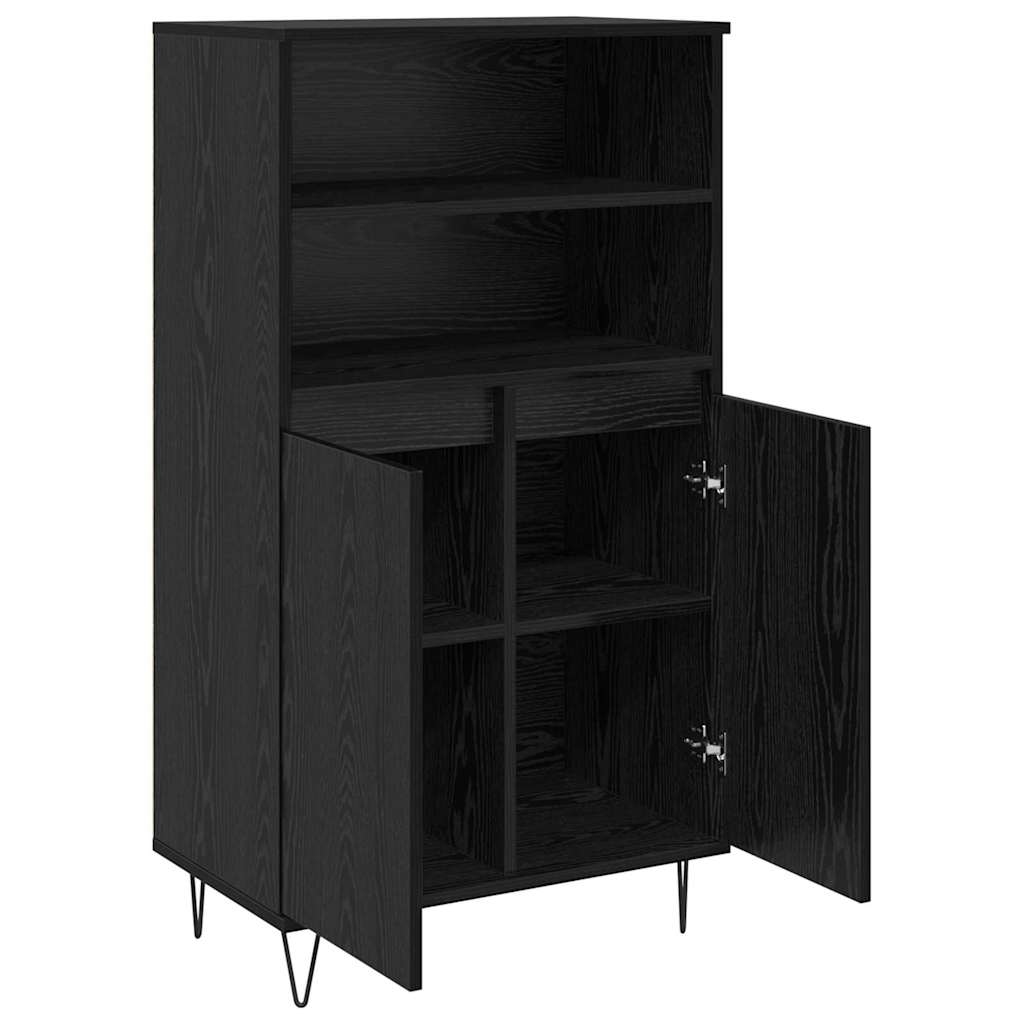 vidaXL Highboard Μαύρο 60 x 36 x 110 εκ. Επεξεργασμένο ξύλο