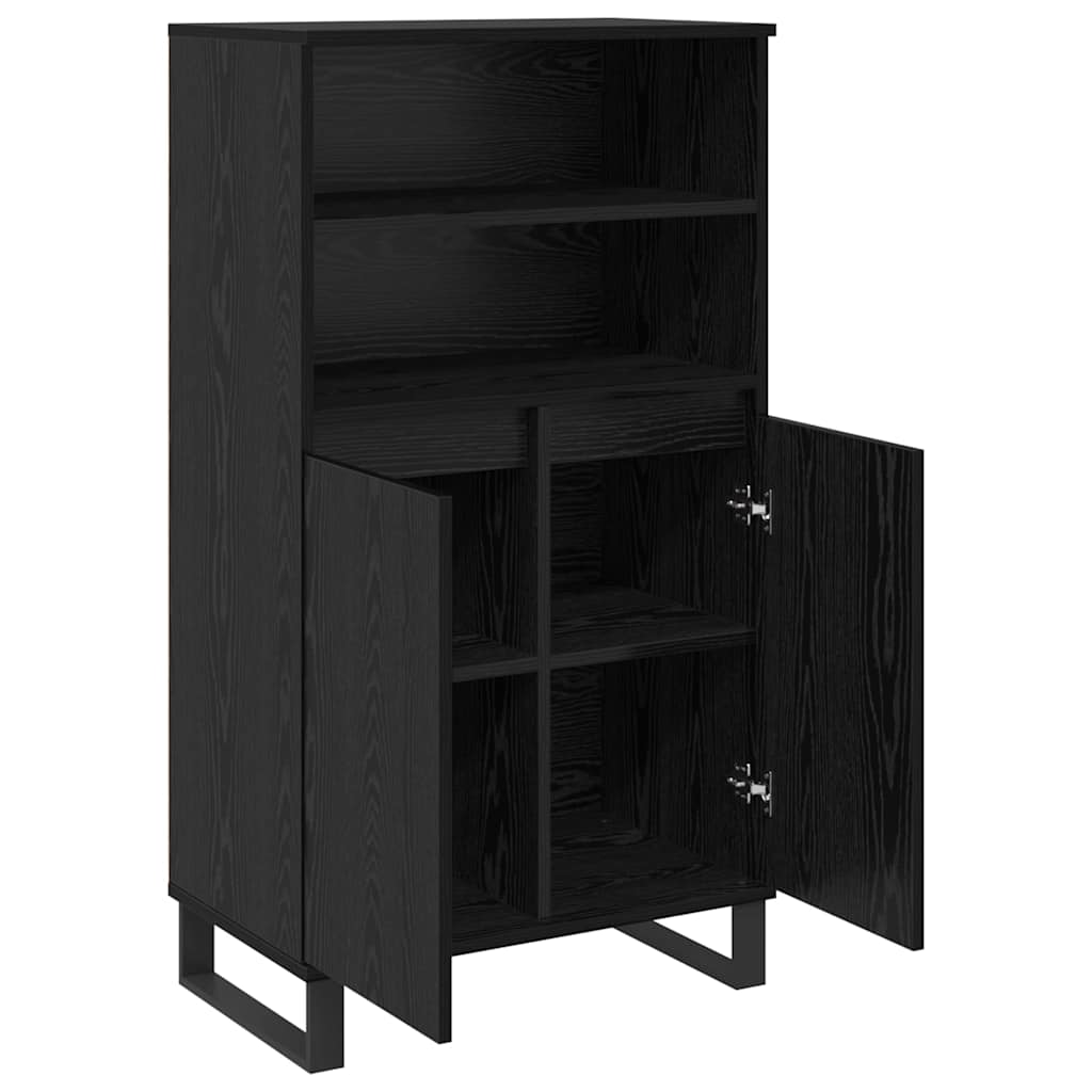 vidaXL Highboard Μαύρο 60 x 36 x 110 εκ Επεξεργασμένο ξύλο