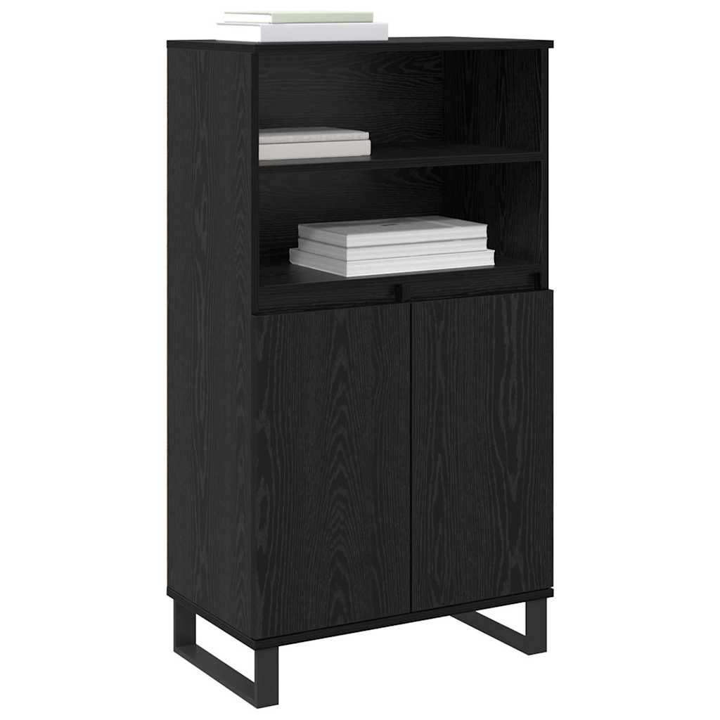 vidaXL Highboard Μαύρο 60 x 36 x 110 εκ Επεξεργασμένο ξύλο