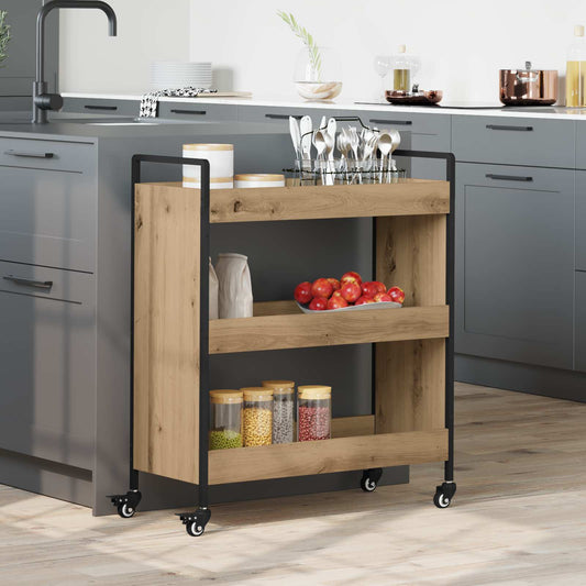 vidaXL Καρότσι Κουζίνας Artisan Oak 70 x 30 x 82 εκ Επεξεργασμένο Ξύλο