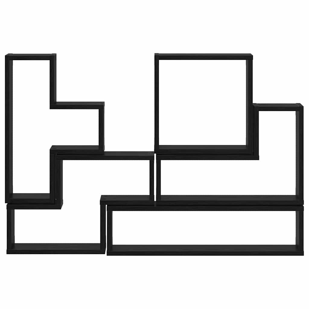 vidaXL Κύβος Τοίχου Μαύρη δρυς 96 x 12 x 64 εκ. Επεξεργασμένο ξύλο