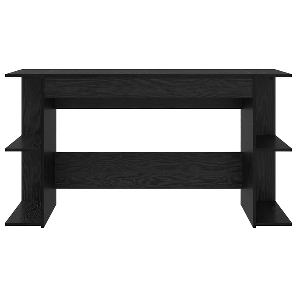 vidaXL Γραφείο με ράφι Μαύρη δρυς 140 x 50 x 75 εκ. Επεξεργασμένο ξύλο