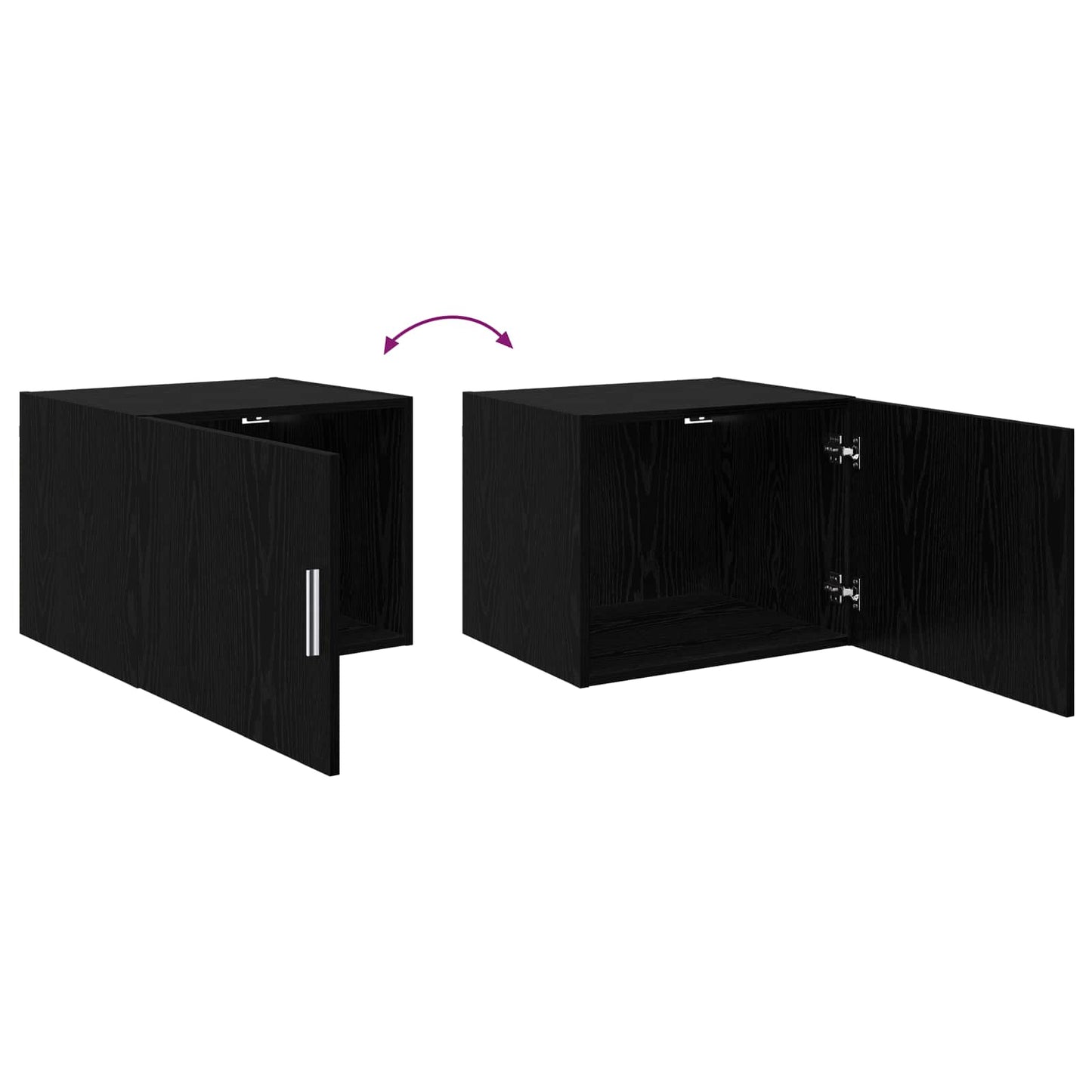 vidaXL Ντουλάπα Τοίχου Επιτοίχιο Μαύρη δρυς 50 x 42.5 x 40 εκ.