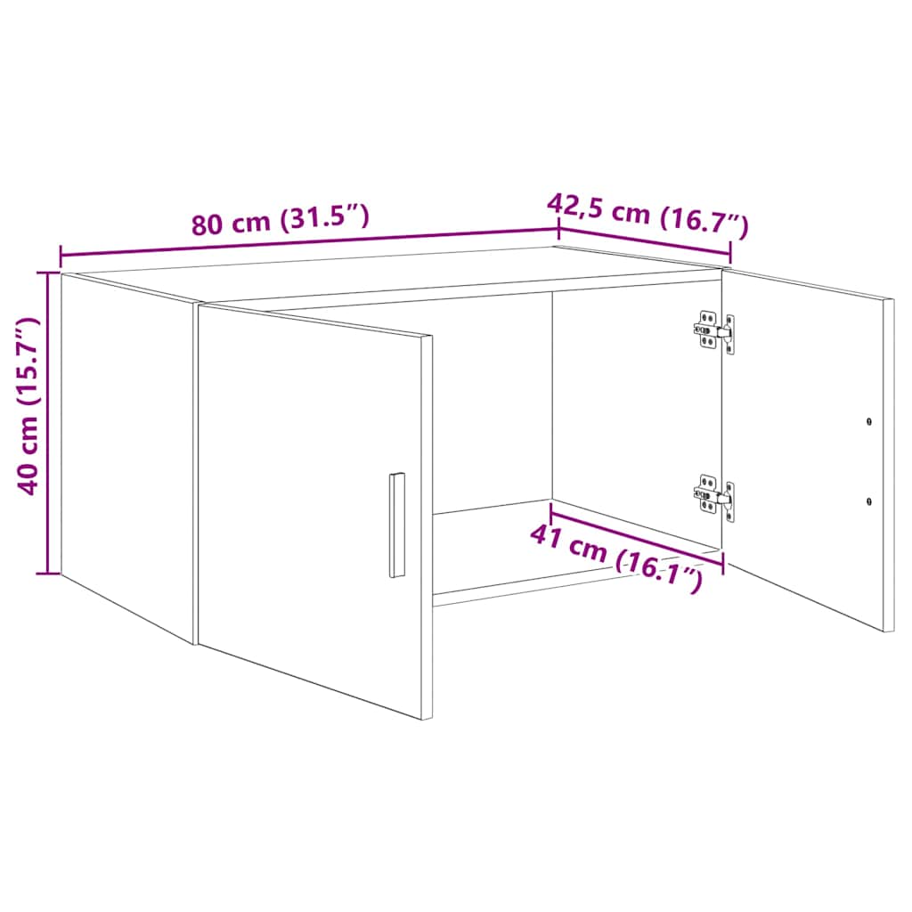 vidaXL Ντουλάπα Τοίχου Επιτοίχιο Παλαιό ξύλο 80 x 42.5 x 40 cm