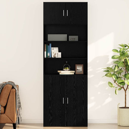 vidaXL Ντουλάπα Τοίχου Μαύρη δρυς 80 x 42.5 x 40 cm Επεξεργασμένο ξύλο