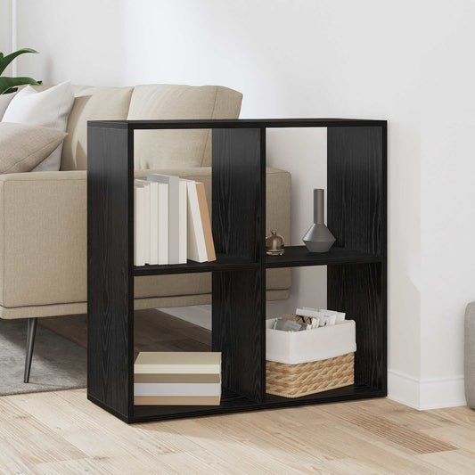 vidaXL Βιβλιοθήκη Μαύρη Οξυά 69,5 x 29 x 69,5 εκ Επεξεργασμένο ξύλο