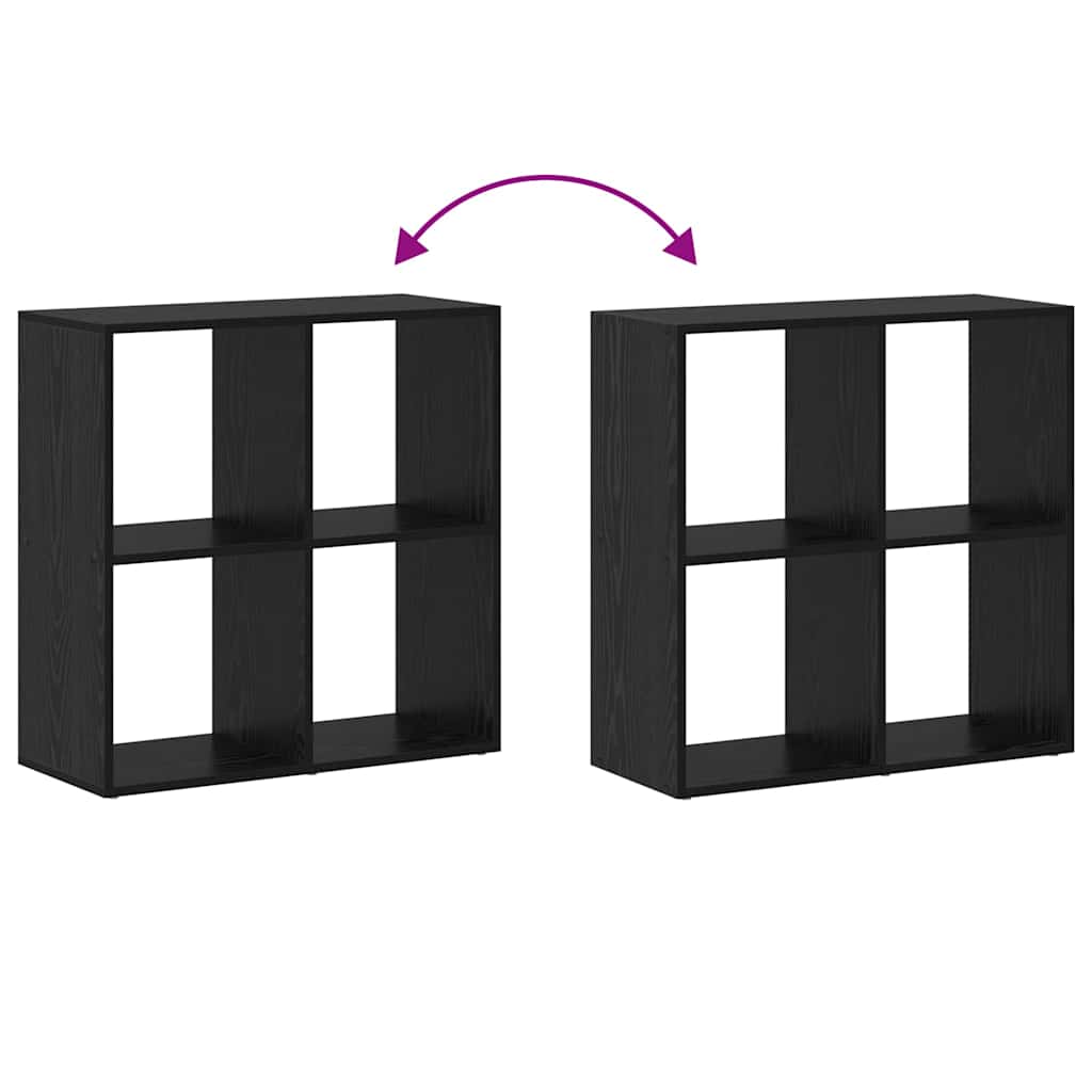 vidaXL Βιβλιοθήκη Μαύρη Οξυά 69,5 x 29 x 69,5 εκ Επεξεργασμένο ξύλο