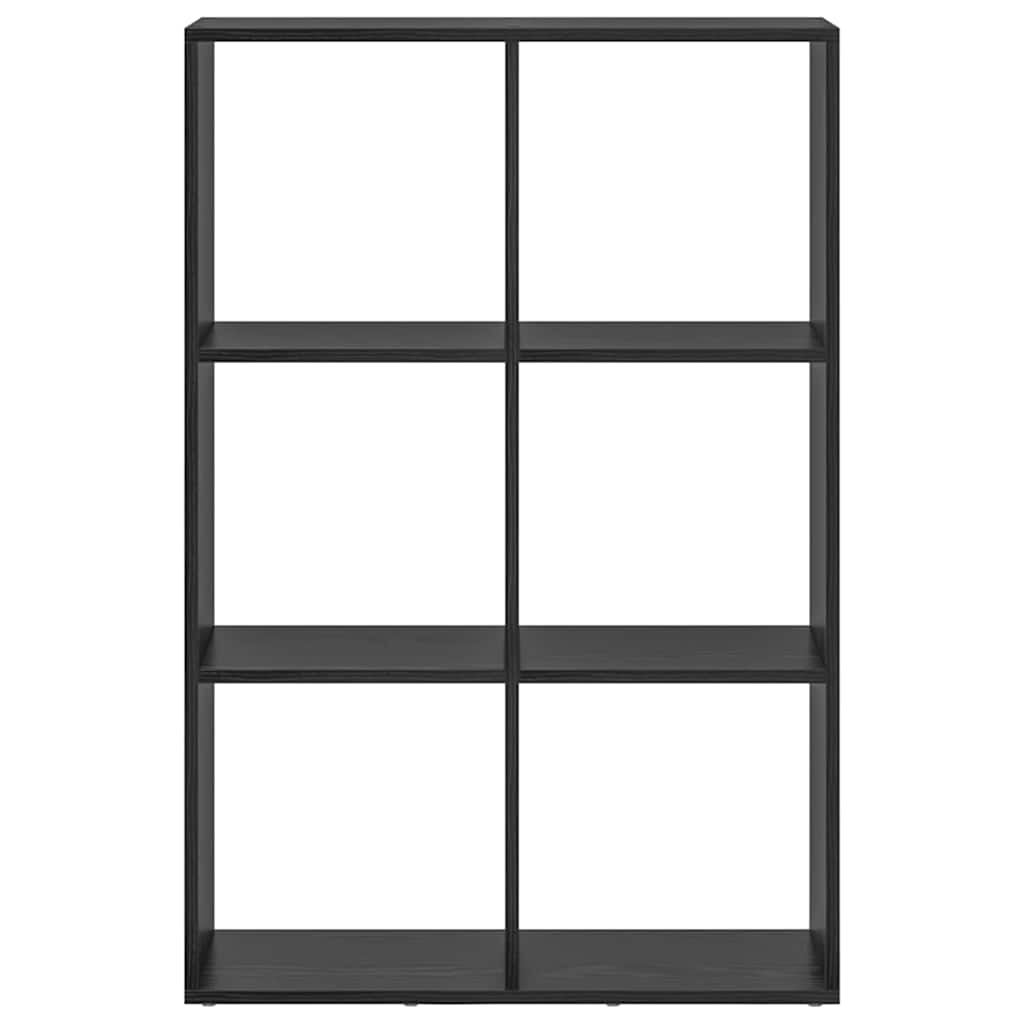 vidaXL Βιβλιοθήκη Μαύρη Οξυά 69,5 x 29 x 103,5 εκ Επεξεργασμένο ξύλο