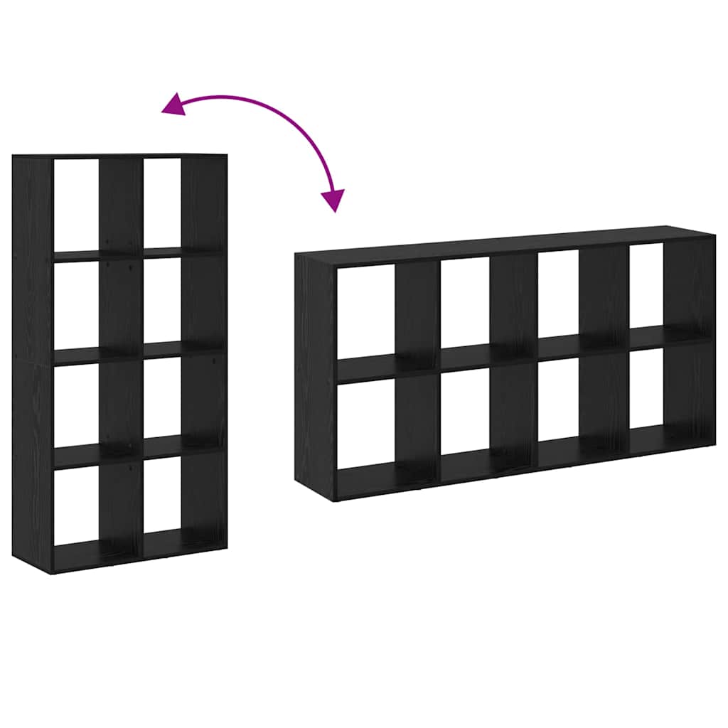 vidaXL Βιβλιοθήκη Μαύρη Οξυά 69,5 x 29 x 137,5 εκ Επεξεργασμένο ξύλο