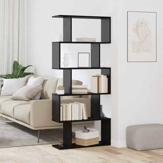 vidaXL Βιβλιοθήκη Μαύρη Οξυά 70 x 24 x 161 εκ. Επεξεργασμένο ξύλο